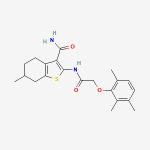 molecular formula C21H26N2O3S B5251284 6-methyl-2-{[(2,3,6-trimethylphenoxy)acetyl]amino}-4,5,6,7-tetrahydro-1-benzothiophene-3-carboxamide 