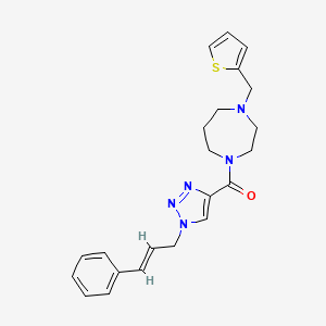 molecular formula C22H25N5OS B5251288 [1-[(E)-3-phenylprop-2-enyl]triazol-4-yl]-[4-(thiophen-2-ylmethyl)-1,4-diazepan-1-yl]methanone 