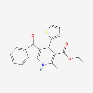 molecular formula C20H17NO3S B5251293 ethyl 2-methyl-5-oxo-4-(2-thienyl)-4,5-dihydro-1H-indeno[1,2-b]pyridine-3-carboxylate 