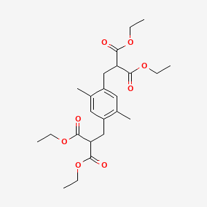 molecular formula C24H34O8 B5251318 Tetraethyl 2,2'-[(2,5-dimethylbenzene-1,4-diyl)dimethanediyl]dipropanedioate 