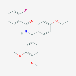 N-[(3,4-dimethoxyphenyl)(4-ethoxyphenyl)methyl]-2-fluorobenzamide