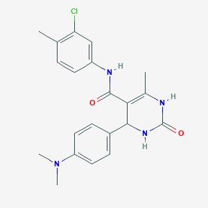 N-(3-chloro-4-methylphenyl)-4-[4-(dimethylamino)phenyl]-6-methyl-2-oxo-3,4-dihydro-1H-pyrimidine-5-carboxamide