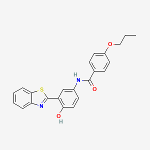 molecular formula C23H20N2O3S B5251376 N-[3-(1,3-benzothiazol-2-yl)-4-hydroxyphenyl]-4-propoxybenzamide 