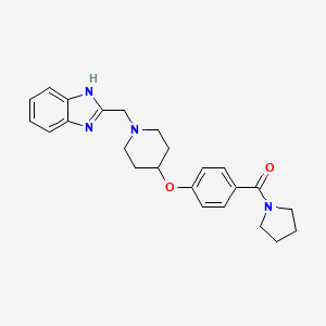 molecular formula C24H28N4O2 B5251387 2-({4-[4-(1-pyrrolidinylcarbonyl)phenoxy]-1-piperidinyl}methyl)-1H-benzimidazole 