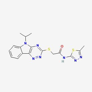 2-[(5-isopropyl-5H-[1,2,4]triazino[5,6-b]indol-3-yl)sulfanyl]-N~1~-(5-methyl-1,3,4-thiadiazol-2-yl)acetamide