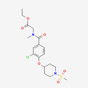 ethyl N-(3-chloro-4-{[1-(methylsulfonyl)-4-piperidinyl]oxy}benzoyl)-N-methylglycinate