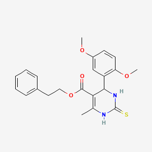 molecular formula C22H24N2O4S B5251435 2-Phenylethyl 4-(2,5-dimethoxyphenyl)-6-methyl-2-thioxo-1,2,3,4-tetrahydropyrimidine-5-carboxylate 