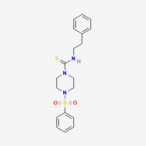 molecular formula C19H23N3O2S2 B5251436 4-(benzenesulfonyl)-N-(2-phenylethyl)piperazine-1-carbothioamide 