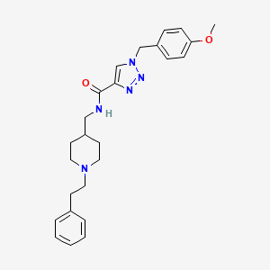 molecular formula C25H31N5O2 B5251492 1-(4-methoxybenzyl)-N-{[1-(2-phenylethyl)-4-piperidinyl]methyl}-1H-1,2,3-triazole-4-carboxamide 