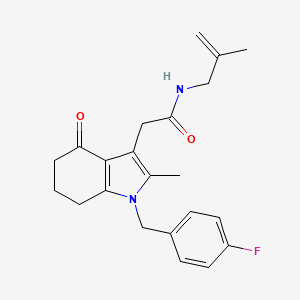 2-[1-(4-fluorobenzyl)-2-methyl-4-oxo-4,5,6,7-tetrahydro-1H-indol-3-yl]-N-(2-methyl-2-propen-1-yl)acetamide