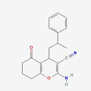 2-Amino-5-oxo-4-(2-phenylpropyl)-4,6,7,8-tetrahydrochromene-3-carbonitrile