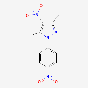 molecular formula C11H10N4O4 B5251533 3,5-Dimethyl-4-nitro-1-(4-nitrophenyl)pyrazole 