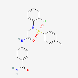 4-({N-(2-chlorophenyl)-N-[(4-methylphenyl)sulfonyl]glycyl}amino)benzamide