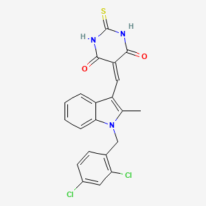 molecular formula C21H15Cl2N3O2S B5251543 5-[[1-[(2,4-Dichlorophenyl)methyl]-2-methylindol-3-yl]methylidene]-2-sulfanylidene-1,3-diazinane-4,6-dione 