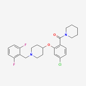 molecular formula C24H27ClF2N2O2 B5251548 4-[5-chloro-2-(1-piperidinylcarbonyl)phenoxy]-1-(2,6-difluorobenzyl)piperidine 