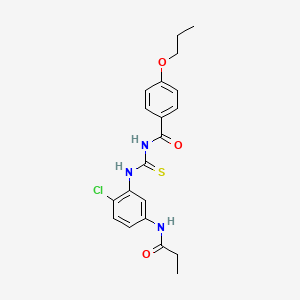 N-({[2-chloro-5-(propionylamino)phenyl]amino}carbonothioyl)-4-propoxybenzamide