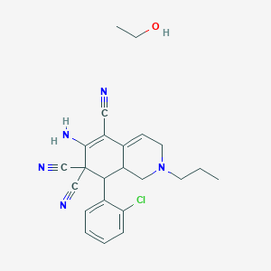 molecular formula C23H26ClN5O B5251573 6-Amino-8-(2-chlorophenyl)-2-propyl-1,3,8,8a-tetrahydroisoquinoline-5,7,7-tricarbonitrile;ethanol 