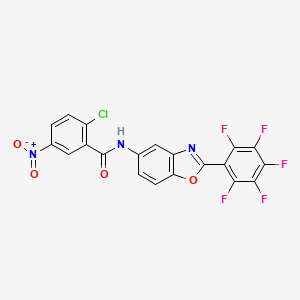 2-chloro-5-nitro-N-[2-(2,3,4,5,6-pentafluorophenyl)-1,3-benzoxazol-5-yl]benzamide