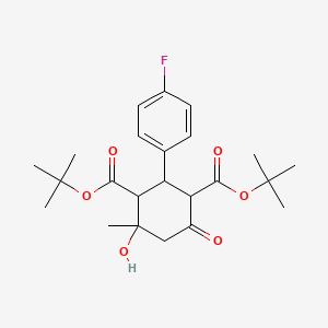 molecular formula C23H31FO6 B5251608 Di-tert-butyl 2-(4-fluorophenyl)-4-hydroxy-4-methyl-6-oxocyclohexane-1,3-dicarboxylate 