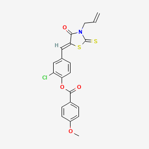 4-[(3-ALLYL-4-OXO-2-THIOXO-1,3-THIAZOLAN-5-YLIDEN)METHYL]-2-CHLOROPHENYL 4-METHOXYBENZOATE