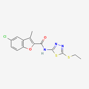 5-chloro-N-[5-(ethylsulfanyl)-1,3,4-thiadiazol-2-yl]-3-methyl-1-benzofuran-2-carboxamide