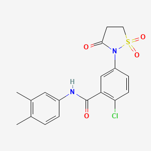 2-chloro-N-(3,4-dimethylphenyl)-5-(1,1-dioxido-3-oxo-2-isothiazolidinyl)benzamide