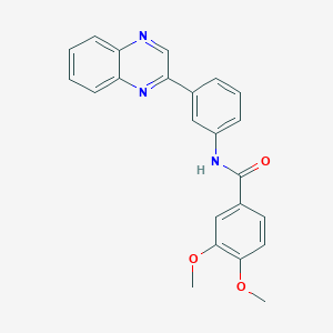 molecular formula C23H19N3O3 B5251699 3,4-Dimethoxy-N~1~-[3-(2-quinoxalinyl)phenyl]benzamide 