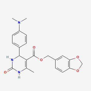 (2H-1,3-BENZODIOXOL-5-YL)METHYL 4-[4-(DIMETHYLAMINO)PHENYL]-6-METHYL-2-OXO-1,2,3,4-TETRAHYDROPYRIMIDINE-5-CARBOXYLATE