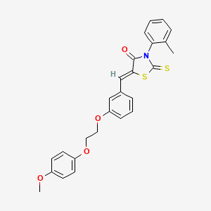 (5Z)-5-[[3-[2-(4-methoxyphenoxy)ethoxy]phenyl]methylidene]-3-(2-methylphenyl)-2-sulfanylidene-1,3-thiazolidin-4-one