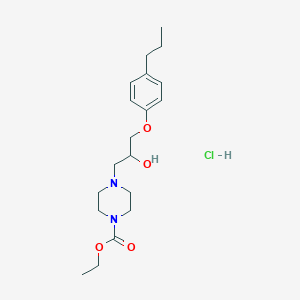 Ethyl 4-[2-hydroxy-3-(4-propylphenoxy)propyl]piperazine-1-carboxylate