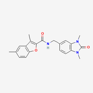 N-[(1,3-dimethyl-2-oxobenzimidazol-5-yl)methyl]-3,5-dimethyl-1-benzofuran-2-carboxamide