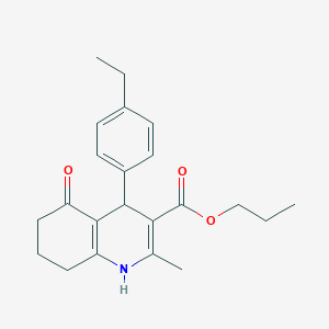 molecular formula C22H27NO3 B5251745 Propyl 4-(4-ethylphenyl)-2-methyl-5-oxo-1,4,5,6,7,8-hexahydroquinoline-3-carboxylate 