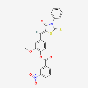 molecular formula C24H16N2O6S2 B5251783 2-methoxy-4-[(Z)-(4-oxo-3-phenyl-2-thioxo-1,3-thiazolidin-5-ylidene)methyl]phenyl 3-nitrobenzoate CAS No. 5578-14-3