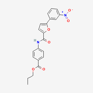 molecular formula C21H18N2O6 B5251794 PROPYL 4-[5-(3-NITROPHENYL)FURAN-2-AMIDO]BENZOATE 