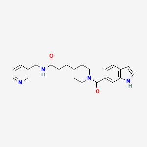 molecular formula C23H26N4O2 B5251830 3-[1-(1H-indol-6-ylcarbonyl)-4-piperidinyl]-N-(3-pyridinylmethyl)propanamide 