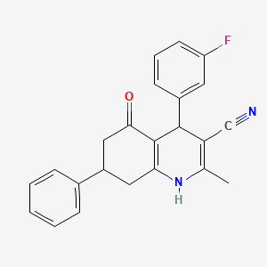 4-(3-Fluorophenyl)-2-methyl-5-oxo-7-phenyl-1,4,5,6,7,8-hexahydroquinoline-3-carbonitrile