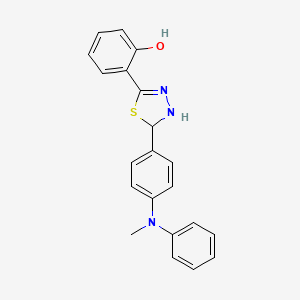 molecular formula C21H19N3OS B5251860 2-[2-[4-(N-methylanilino)phenyl]-2,3-dihydro-1,3,4-thiadiazol-5-yl]phenol 