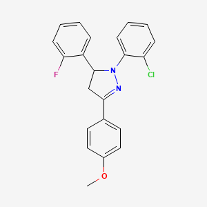 2-(2-Chlorophenyl)-3-(2-fluorophenyl)-5-(4-methoxyphenyl)-3,4-dihydropyrazole