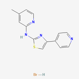 molecular formula C14H13BrN4S B5251907 N-(4-methylpyridin-2-yl)-4-pyridin-4-yl-1,3-thiazol-2-amine;hydrobromide 