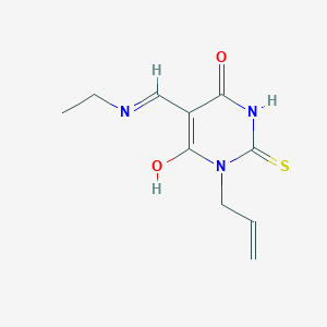 molecular formula C10H13N3O2S B5251943 5-(Ethyliminomethyl)-6-hydroxy-1-prop-2-enyl-2-sulfanylidenepyrimidin-4-one 