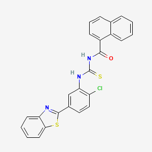 molecular formula C25H16ClN3OS2 B5251950 N-({[5-(1,3-benzothiazol-2-yl)-2-chlorophenyl]amino}carbonothioyl)-1-naphthamide 