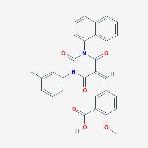 2-methoxy-5-{[1-(3-methylphenyl)-3-(1-naphthyl)-2,4,6-trioxotetrahydro-5(2H)-pyrimidinylidene]methyl}benzoic acid