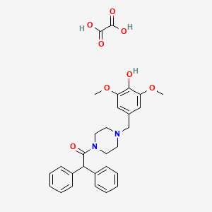 1-[4-[(4-Hydroxy-3,5-dimethoxyphenyl)methyl]piperazin-1-yl]-2,2-diphenylethanone;oxalic acid