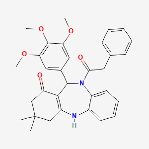 3,3-dimethyl-10-(phenylacetyl)-11-(3,4,5-trimethoxyphenyl)-2,3,4,5,10,11-hexahydro-1H-dibenzo[b,e][1,4]diazepin-1-one