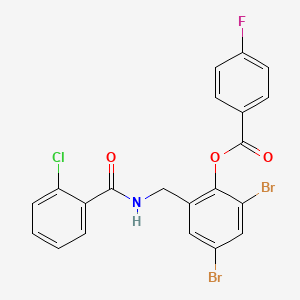 2,4-dibromo-6-{[(2-chlorobenzoyl)amino]methyl}phenyl 4-fluorobenzoate