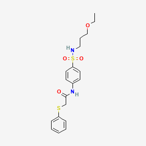 N-{4-[(3-ethoxypropyl)sulfamoyl]phenyl}-2-(phenylsulfanyl)acetamide