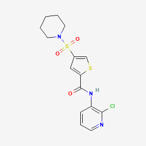 molecular formula C15H16ClN3O3S2 B5252075 N-(2-chloropyridin-3-yl)-4-piperidin-1-ylsulfonylthiophene-2-carboxamide 