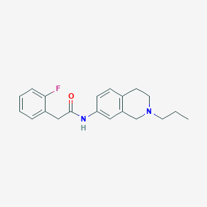 molecular formula C20H23FN2O B5252160 2-(2-fluorophenyl)-N-(2-propyl-3,4-dihydro-1H-isoquinolin-7-yl)acetamide 