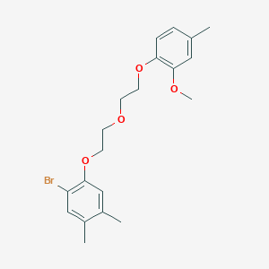 molecular formula C20H25BrO4 B5252199 1-bromo-2-{2-[2-(2-methoxy-4-methylphenoxy)ethoxy]ethoxy}-4,5-dimethylbenzene 