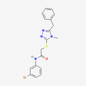 molecular formula C18H17BrN4OS B5252236 2-[(5-benzyl-4-methyl-4H-1,2,4-triazol-3-yl)sulfanyl]-N-(3-bromophenyl)acetamide 